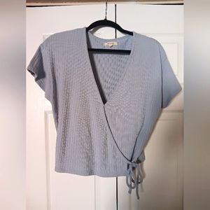 Madewell wrap style ribbed tee, short sleeve